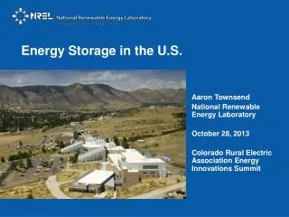 Energy Storage in the U.S.