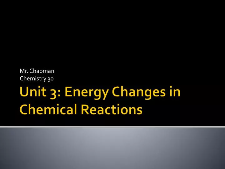 mr chapman chemistry 30