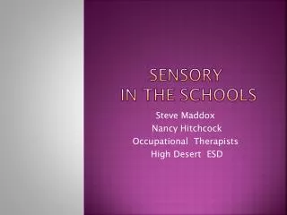 Sensory in the schools
