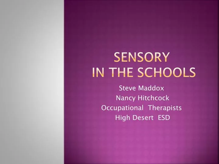 sensory in the schools