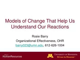 Models of Change That Help Us Understand Our Reactions