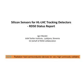 Silicon Sensors for HL-LHC Tracking Detectors - RD50 Status Report
