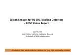 Silicon Sensors for HL-LHC Tracking Detectors - RD50 Status Report - slide 1