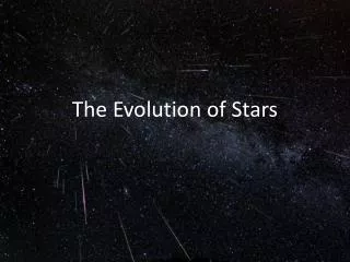 The Evolution of Stars