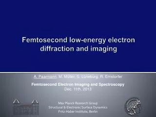 Femtosecond low-energy electron diffraction and imaging