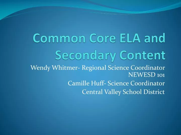common core ela and secondary content