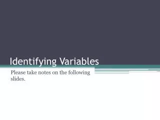 Identifying Variables