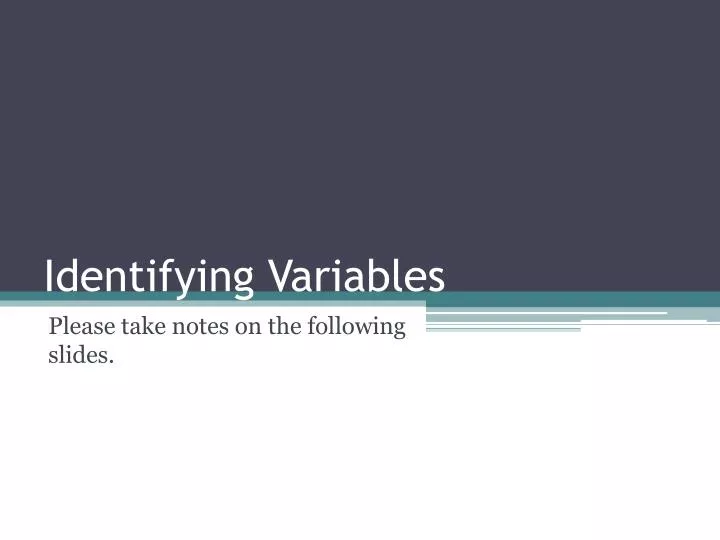 identifying variables