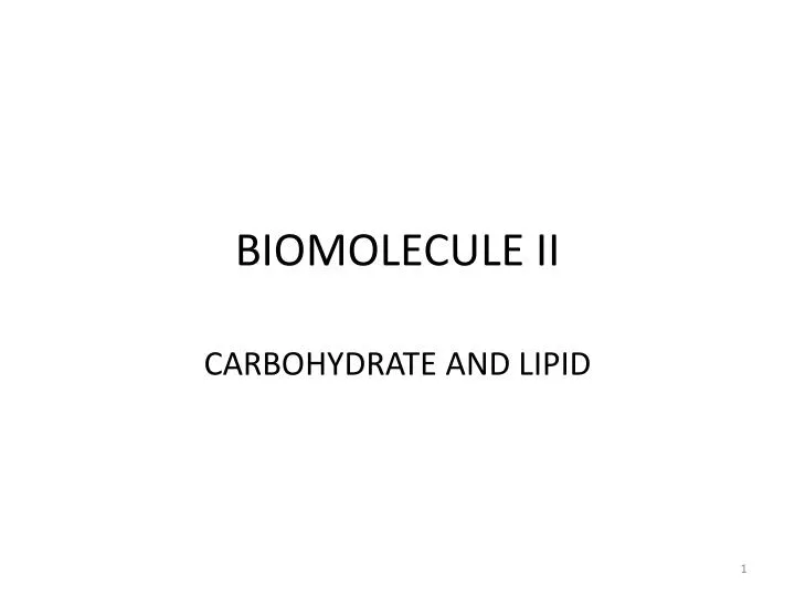 biomolecule ii