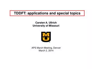 TDDFT: applications and special topics