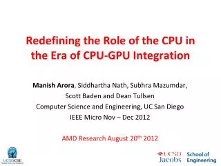 Redefining the Role of the CPU in the Era of CPU-GPU Integration