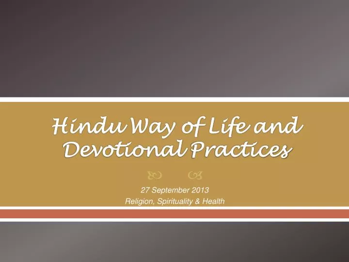 hindu way of life and devotional practices