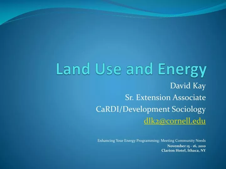 land use and energy