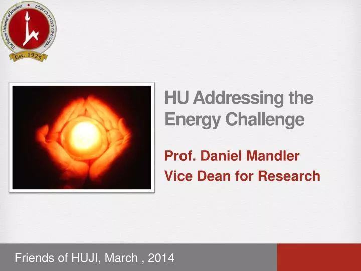 hu addressing the energy challenge