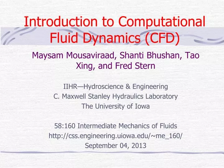 introduction to computational fluid dynamics cfd