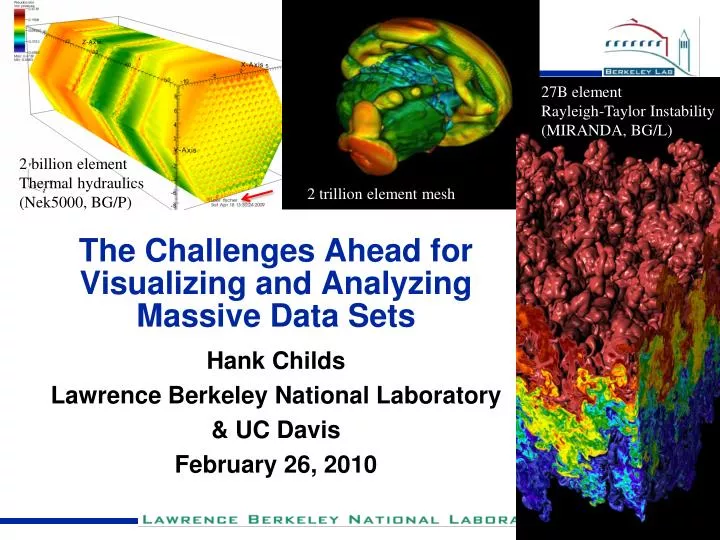 the challenges ahead for visualizing and analyzing massive data sets