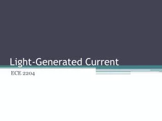 Light-Generated Current