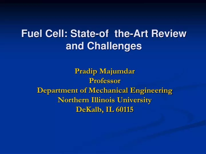 fuel cell state of the art review and challenges