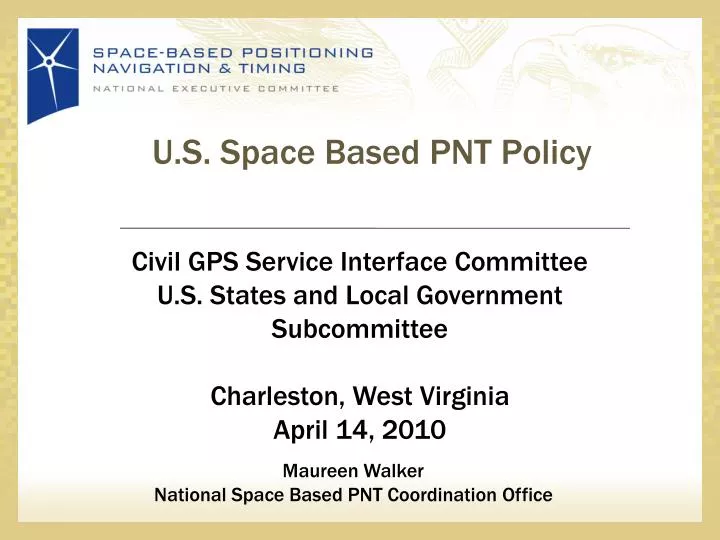 u s space based pnt policy