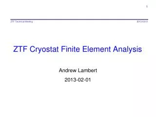 ZTF Cryostat Finite Element Analysis