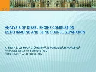 Analysis of diesel engine combustion using imaging and blind source separation