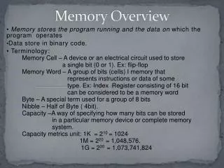 Memory Overview
