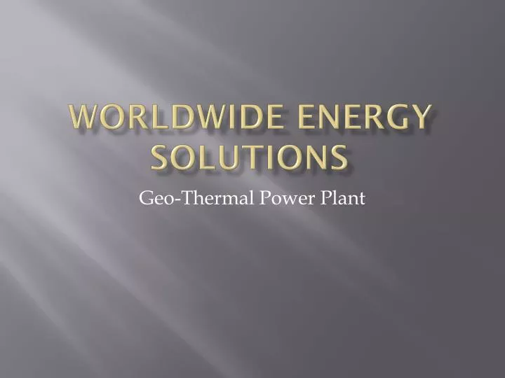 worldwide energy solutions