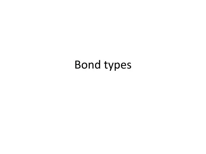 bond types