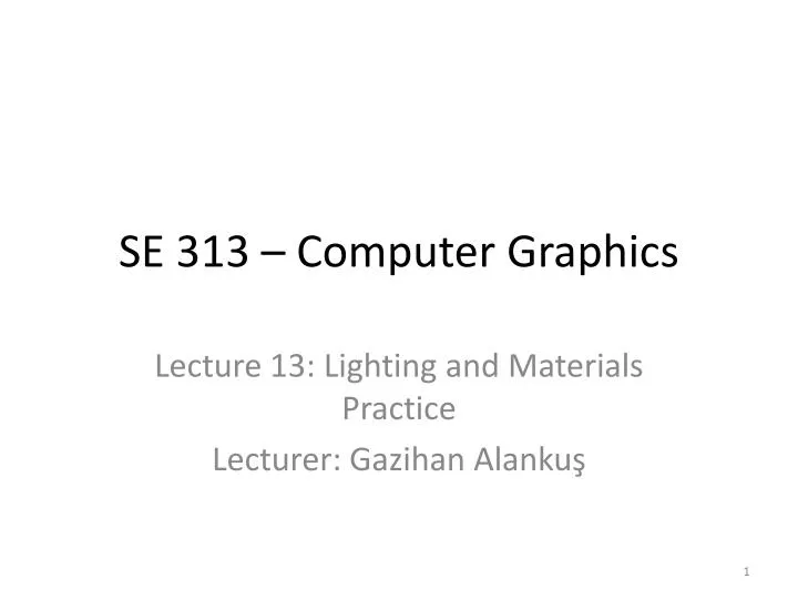 se 313 computer graphics