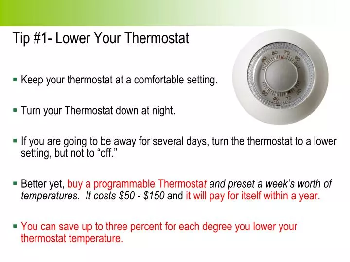 tip 1 lower your thermostat