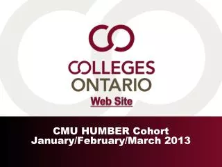 CMU HUMBER Cohort January/February/March 2013