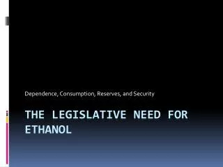 dependence consumption reserves and security