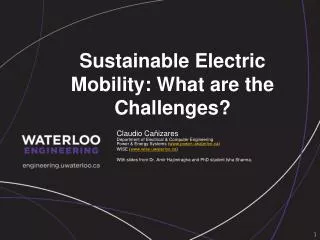 Sustainable Electric Mobility: What are the Challenges ?