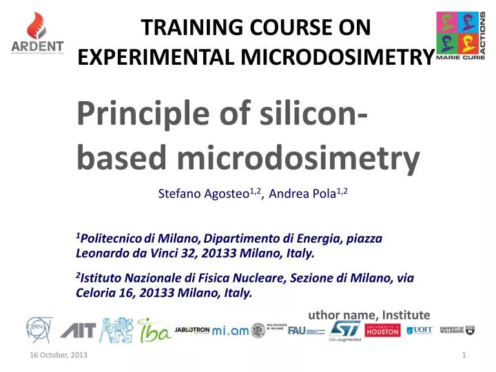 training course on experimental microdosimetry