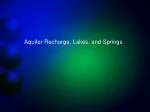 Aquifer Recharge, Lakes, and Springs - slide 1