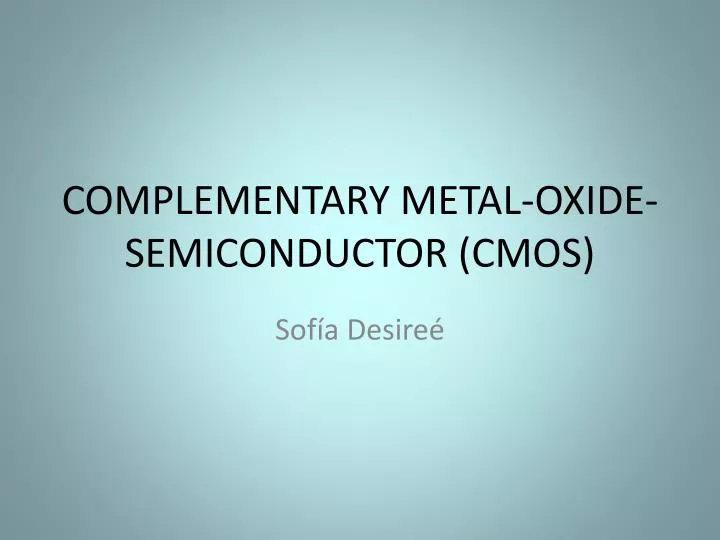 complementary metal oxide semiconductor cmos