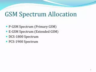 GSM Spectrum Allocation