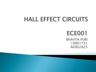 HALL EFFECT CIRCUITS ECE001