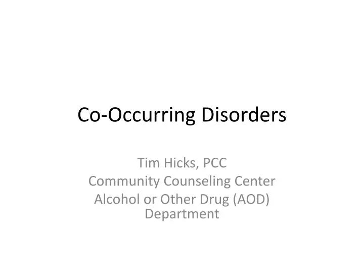 co occurring disorders