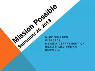 Mission Possible September 26, 2013