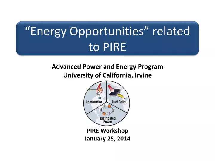 energy opportunities related to pire