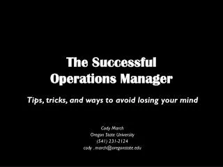 The Successful Operations Manager