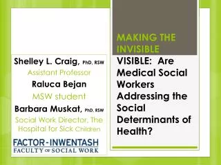MAKING THE INVISIBLE VISIBLE: Are Medical Social Workers Addressing the Social Determinants of Health?