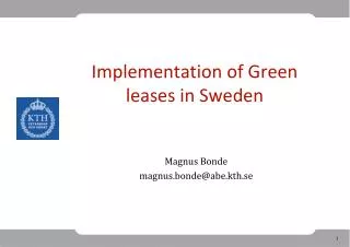 Implementation of Green leases in Sweden