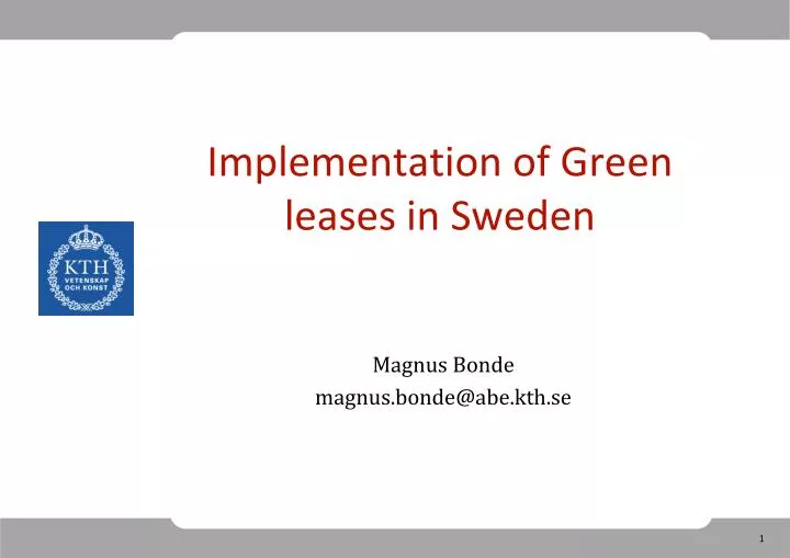 implementation of green leases in sweden