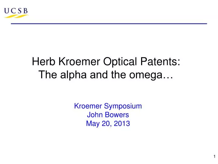 herb kroemer optical patents the alpha and the omega