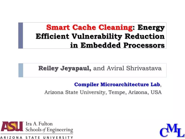 smart cache cleaning energy efficient vulnerability reduction in embedded processors