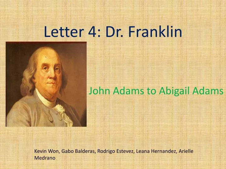 letter 4 dr franklin