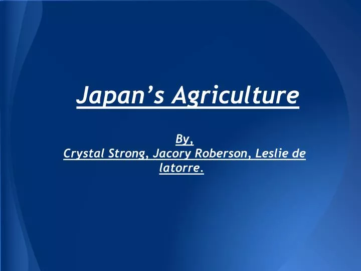 japan s agriculture