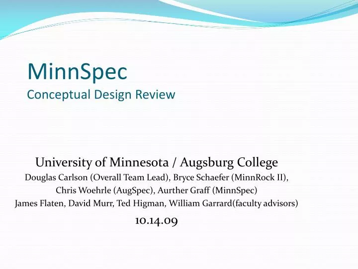 minnspec conceptual design review